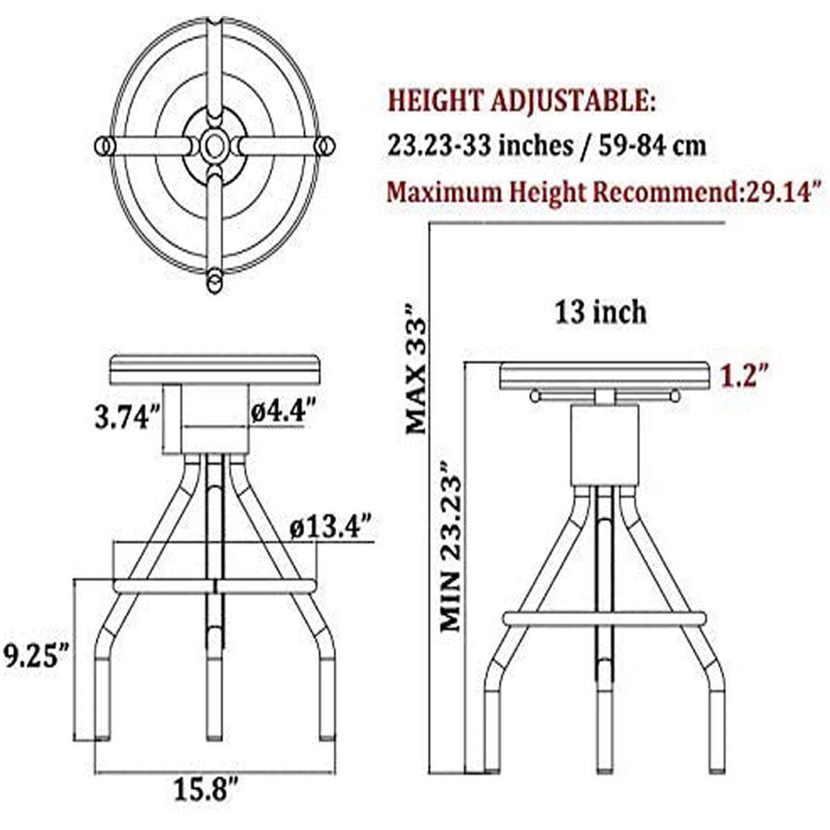 17 Stories Swivel Solid Wood Adjustable Height Bar Stool & Reviews